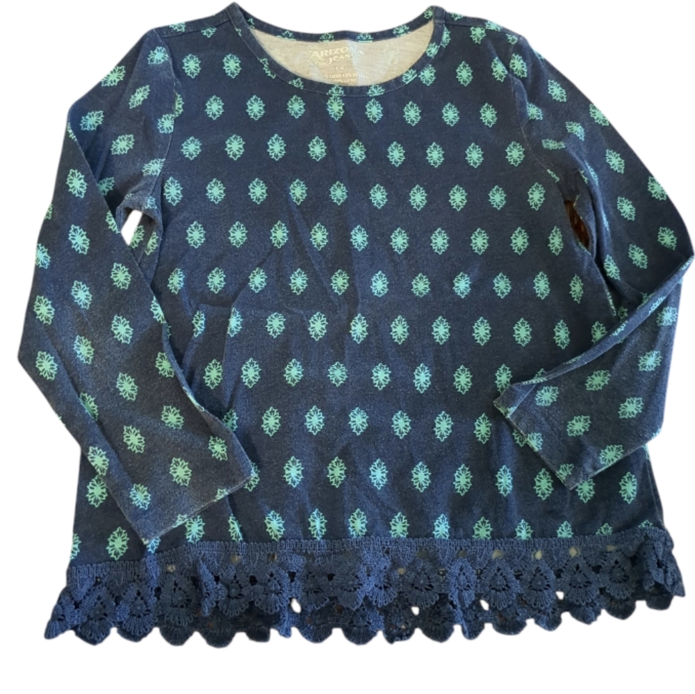 🍁2/$7🍁ARIZONA JEAN Blue On Blue Patterned Long Sleeve Shirt